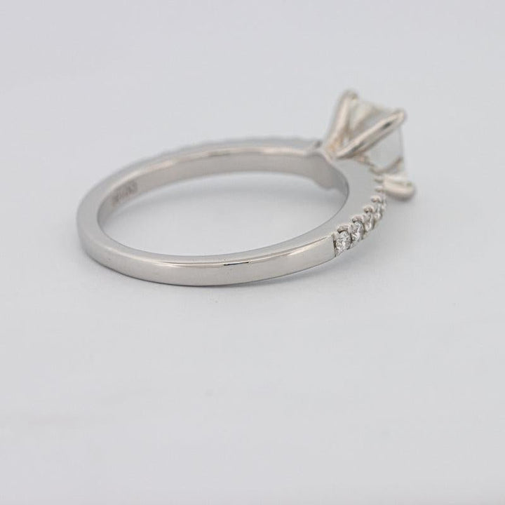 Square Emerald Solitaire Pavé Ring - ZIZOV DIAMONDS