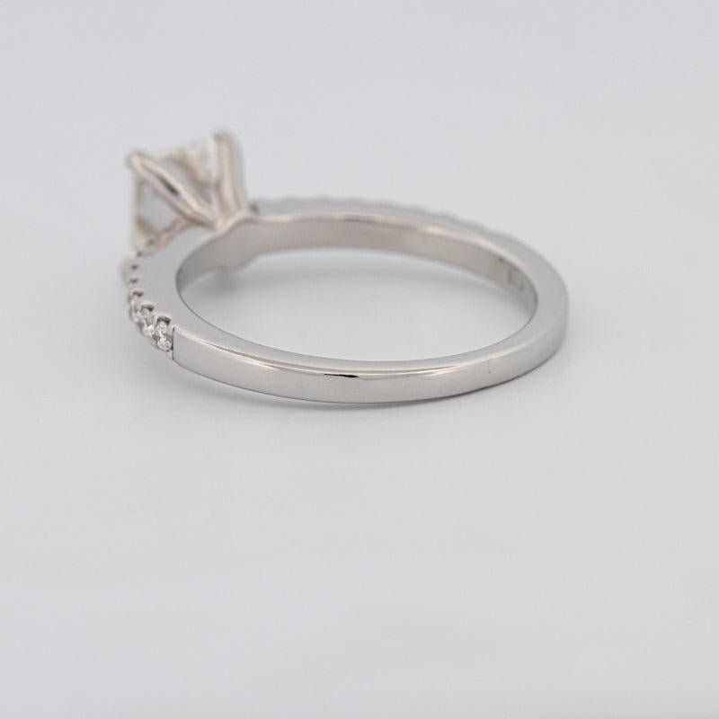 Square Emerald Solitaire Pavé Ring - ZIZOV DIAMONDS