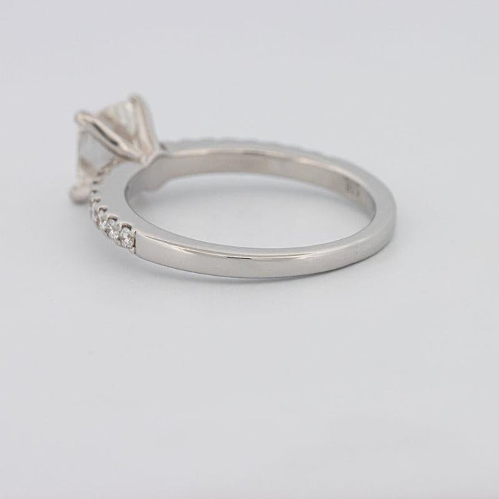 Square Emerald Solitaire Pavé Ring - ZIZOV DIAMONDS