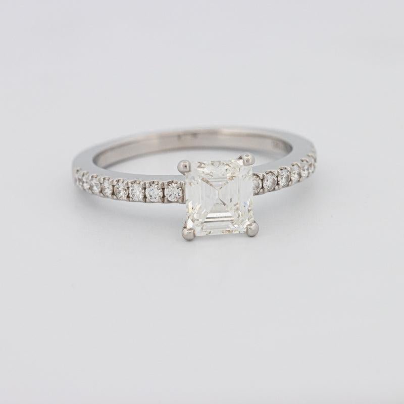 Square Emerald Solitaire Pavé Ring - ZIZOV DIAMONDS