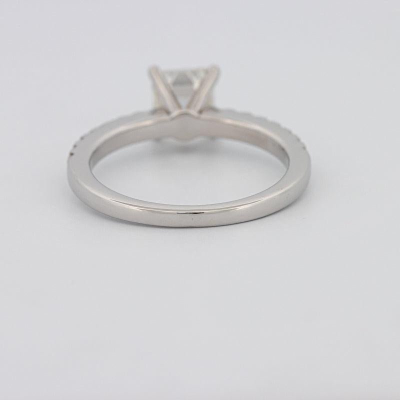 Square Emerald Solitaire Pavé Ring - ZIZOV DIAMONDS