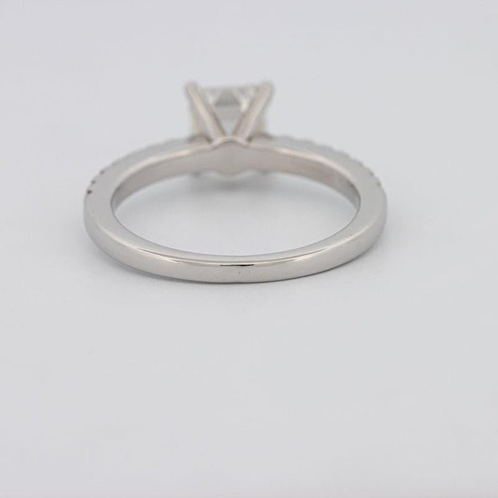 Square Emerald Solitaire Pavé Ring - ZIZOV DIAMONDS