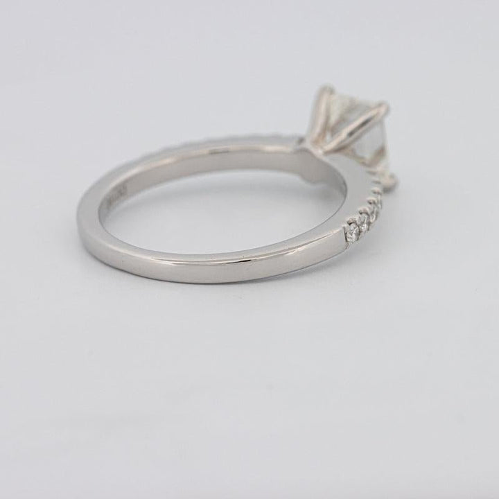 Square Emerald Solitaire Pavé Ring - ZIZOV DIAMONDS