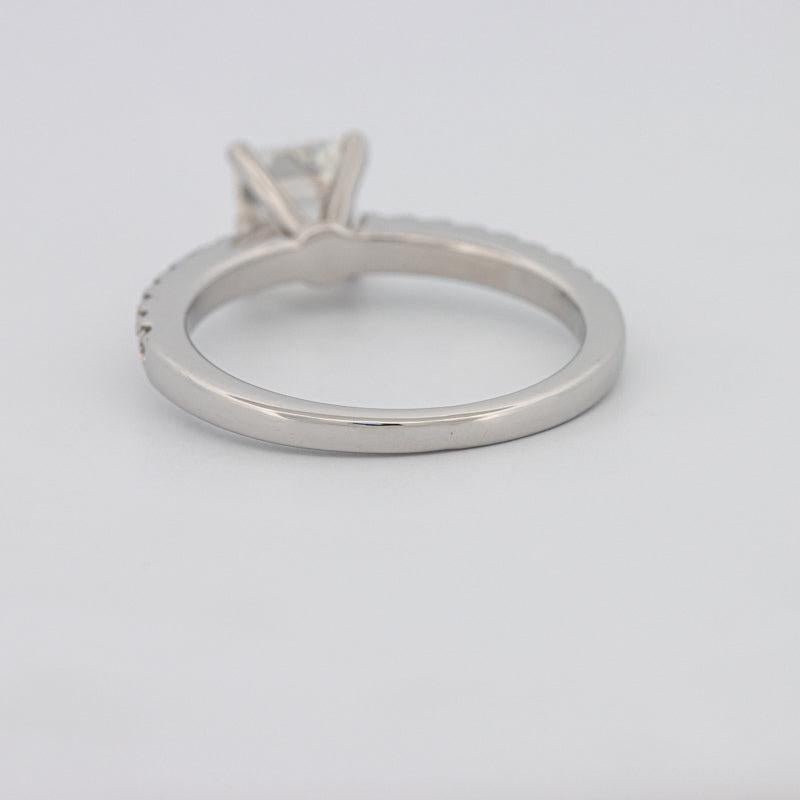 Square Emerald Solitaire Pavé Ring - ZIZOV DIAMONDS