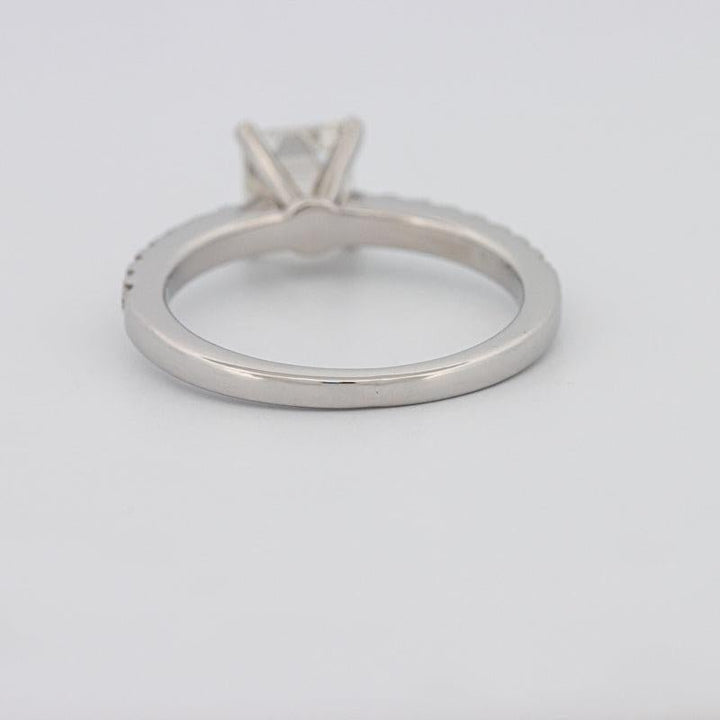 Square Emerald Solitaire Pavé Ring - ZIZOV DIAMONDS