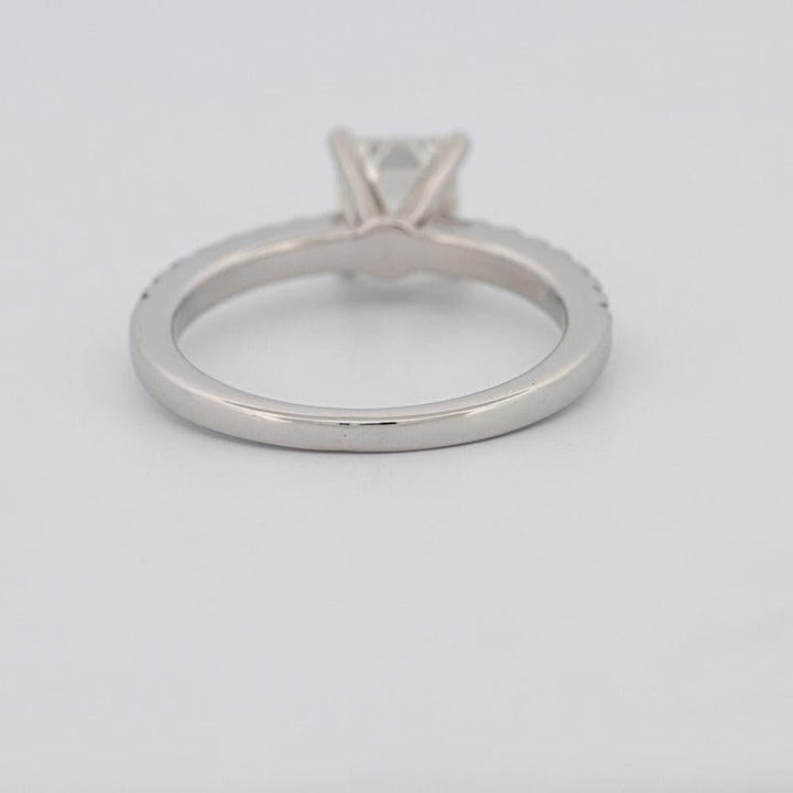 Square Emerald Solitaire Pavé Ring - ZIZOV DIAMONDS