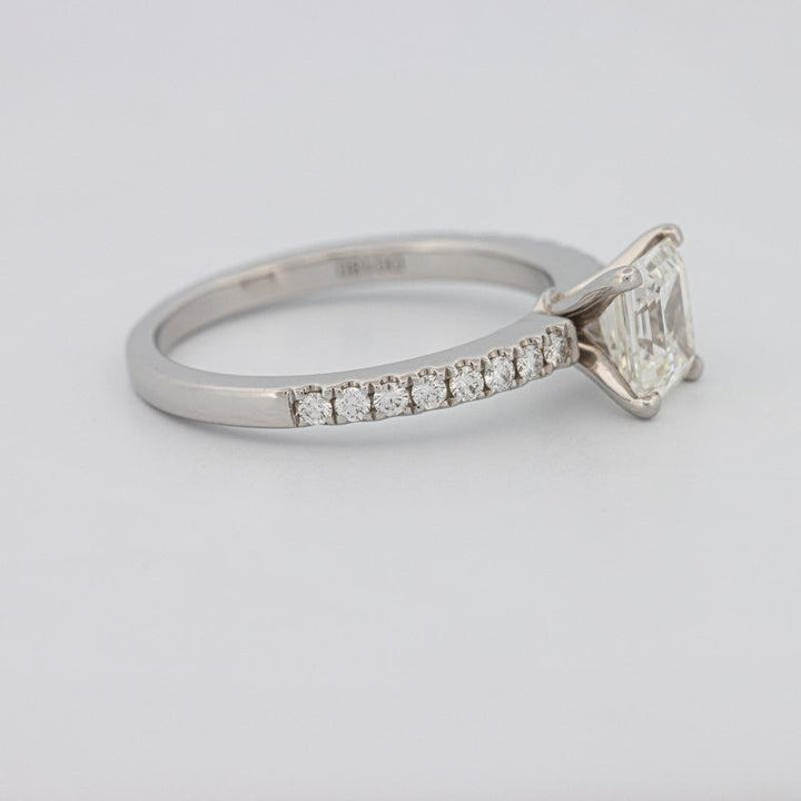 Square Emerald Solitaire Pavé Ring - ZIZOV DIAMONDS