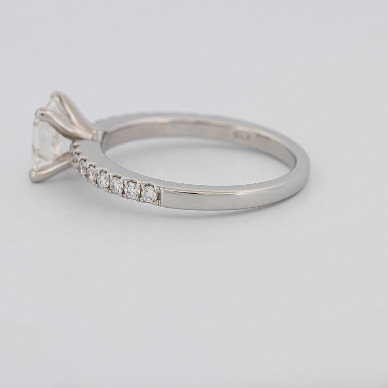 Square Emerald Solitaire Pavé Ring - ZIZOV DIAMONDS