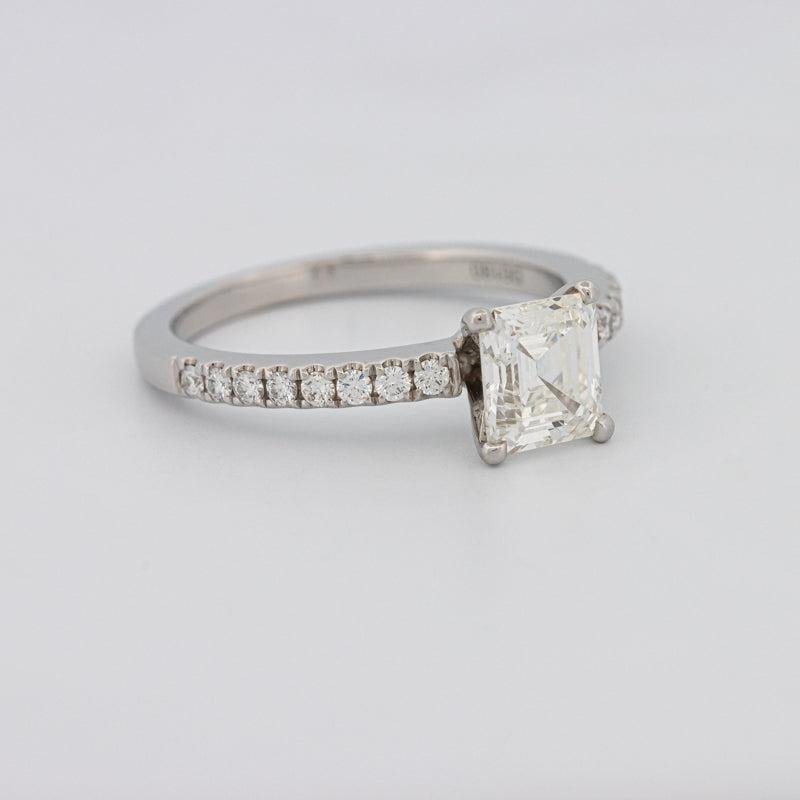 Square Emerald Solitaire Pavé Ring - ZIZOV DIAMONDS