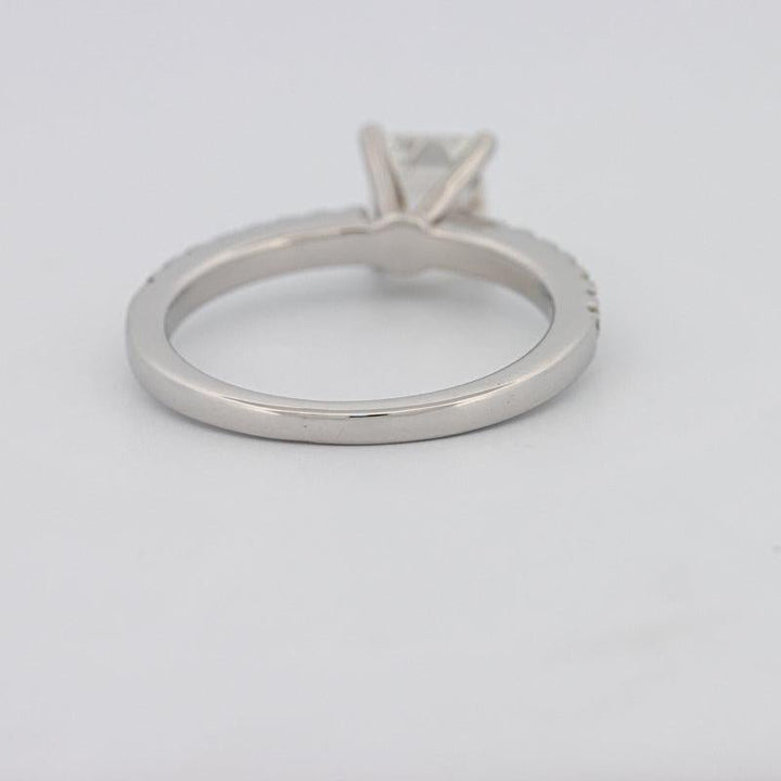 Square Emerald Solitaire Pavé Ring - ZIZOV DIAMONDS