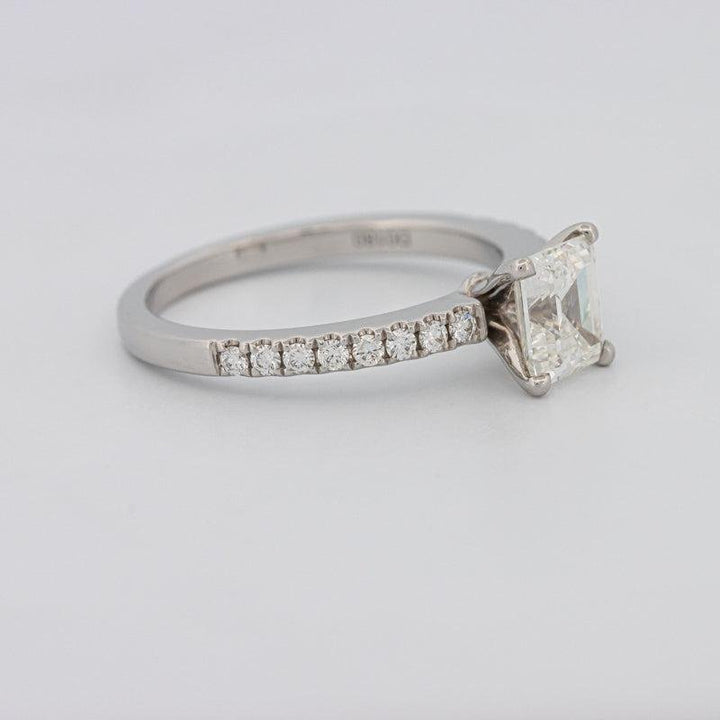 Square Emerald Solitaire Pavé Ring - ZIZOV DIAMONDS