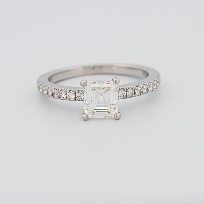 Square Emerald Solitaire Pavé Ring - ZIZOV DIAMONDS