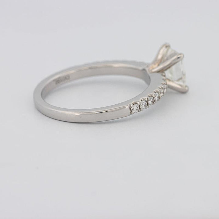 Square Emerald Solitaire Pavé Ring - ZIZOV DIAMONDS