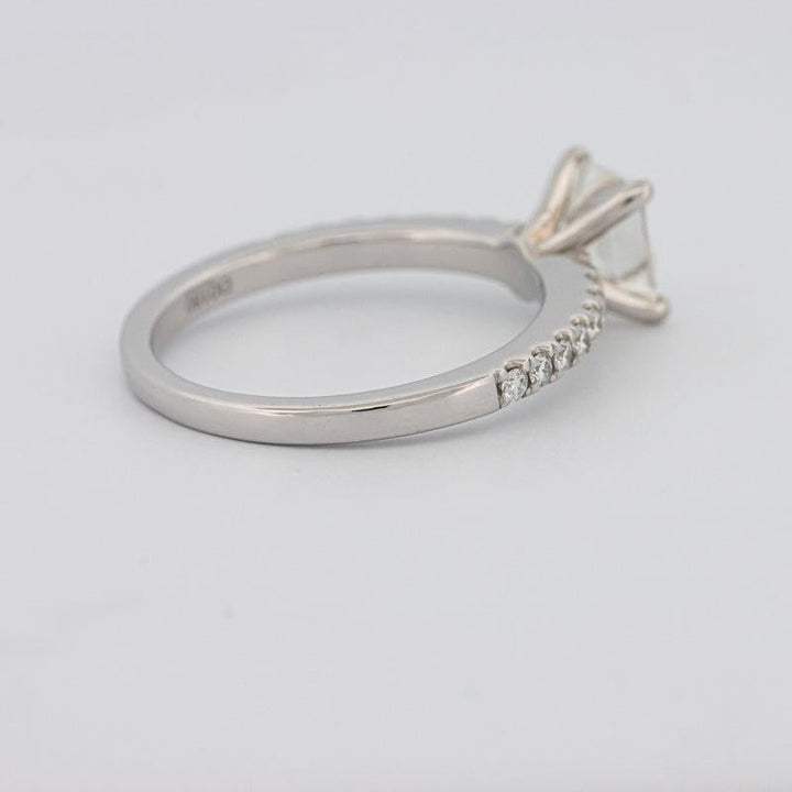 Square Emerald Solitaire Pavé Ring - ZIZOV DIAMONDS