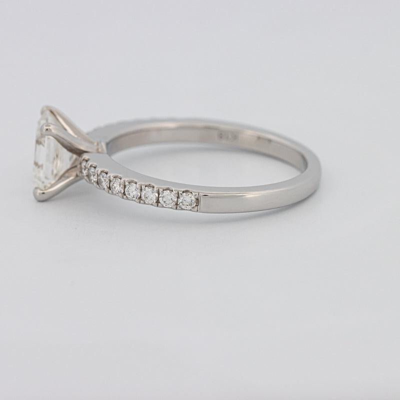 Square Emerald Solitaire Pavé Ring - ZIZOV DIAMONDS