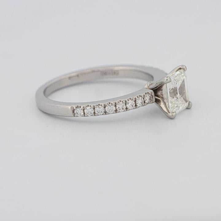 Square Emerald Solitaire Pavé Ring - ZIZOV DIAMONDS