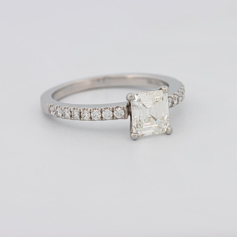 Square Emerald Solitaire Pavé Ring - ZIZOV DIAMONDS