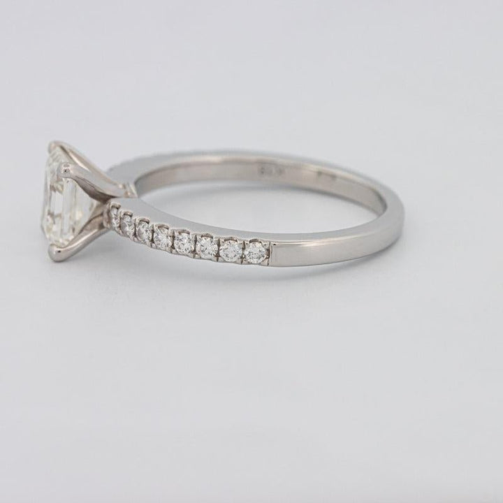 Square Emerald Solitaire Pavé Ring - ZIZOV DIAMONDS