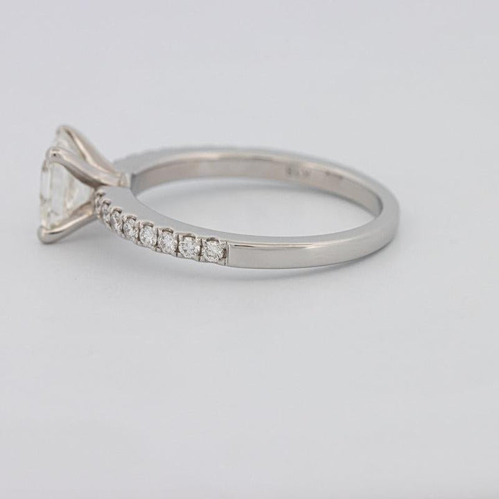 Square Emerald Solitaire Pavé Ring - ZIZOV DIAMONDS