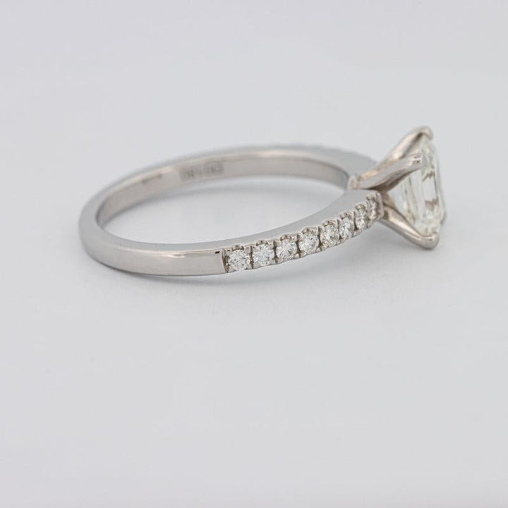 Square Emerald Solitaire Pavé Ring - ZIZOV DIAMONDS