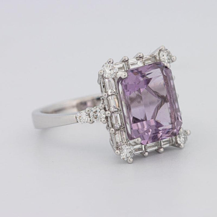 Square Radiant Amethyst Halo Solitaire - ZIZOV DIAMONDS