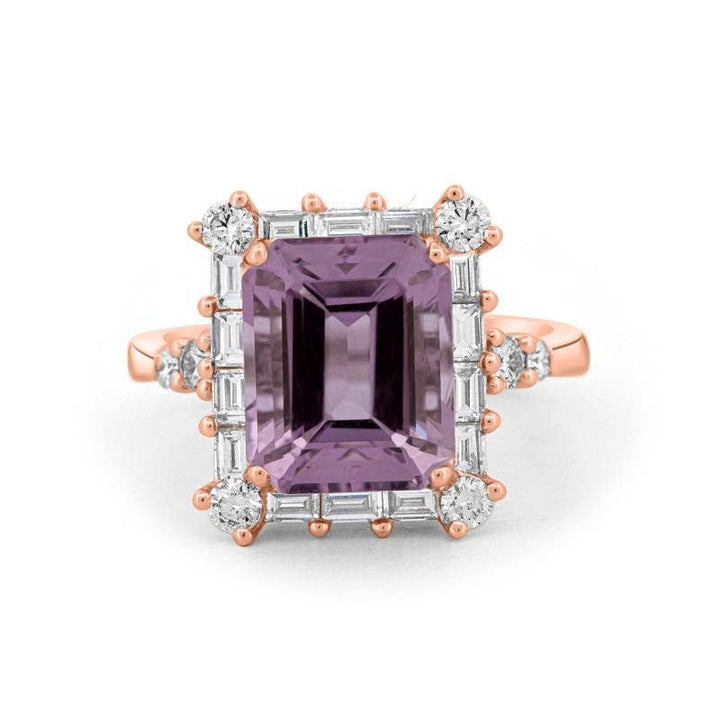 Square Radiant Amethyst Halo Solitaire - ZIZOV DIAMONDS
