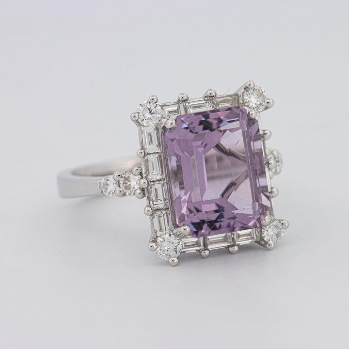 Square Radiant Amethyst Halo Solitaire - ZIZOV DIAMONDS