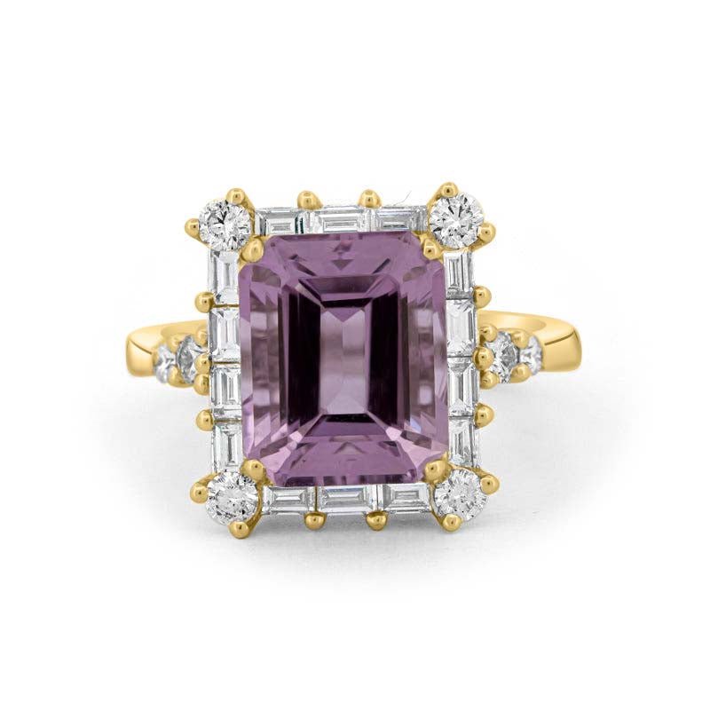 Square Radiant Amethyst Halo Solitaire - ZIZOV DIAMONDS