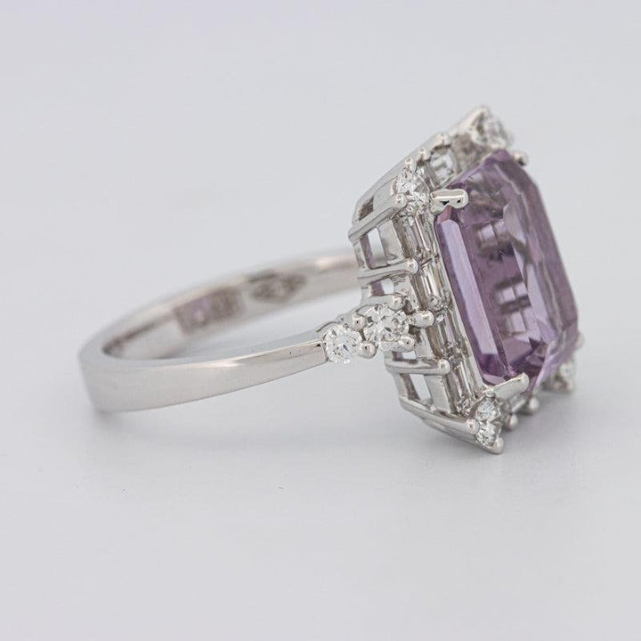 Square Radiant Amethyst Halo Solitaire - ZIZOV DIAMONDS