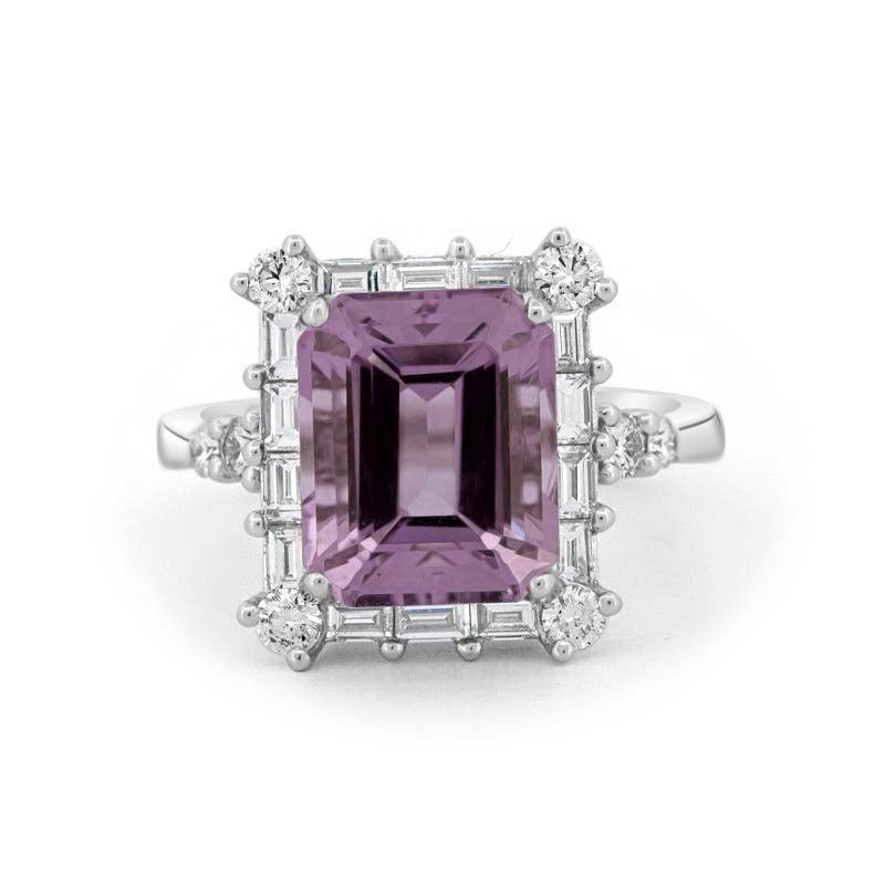 Square Radiant Amethyst Halo Solitaire - ZIZOV DIAMONDS