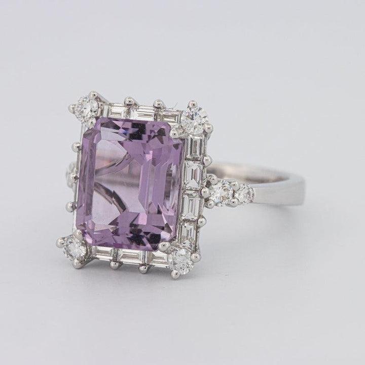 Square Radiant Amethyst Halo Solitaire - ZIZOV DIAMONDS