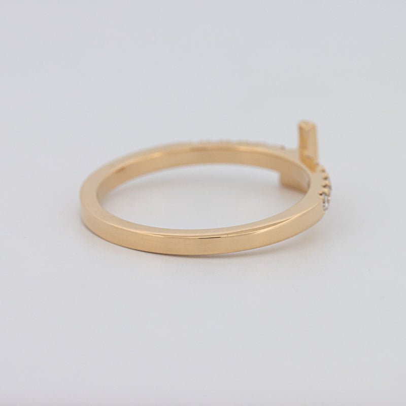 Stackable Initial "L" Diamond Ring - ZIZOV DIAMONDS