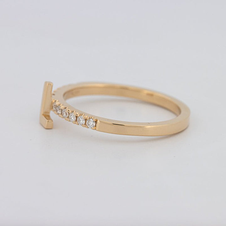 Stackable Initial "L" Diamond Ring - ZIZOV DIAMONDS