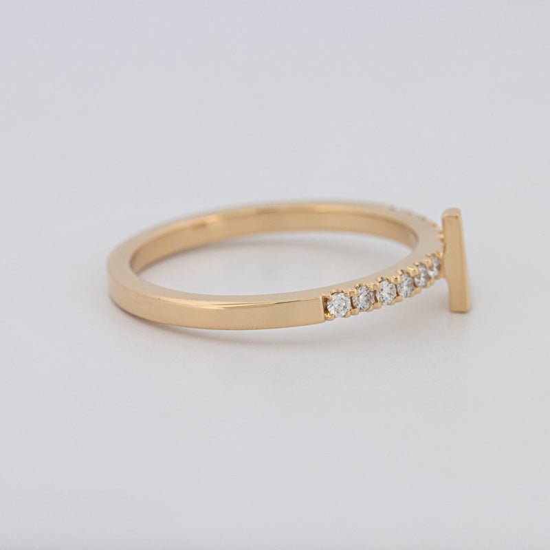 Stackable Initial "L" Diamond Ring - ZIZOV DIAMONDS