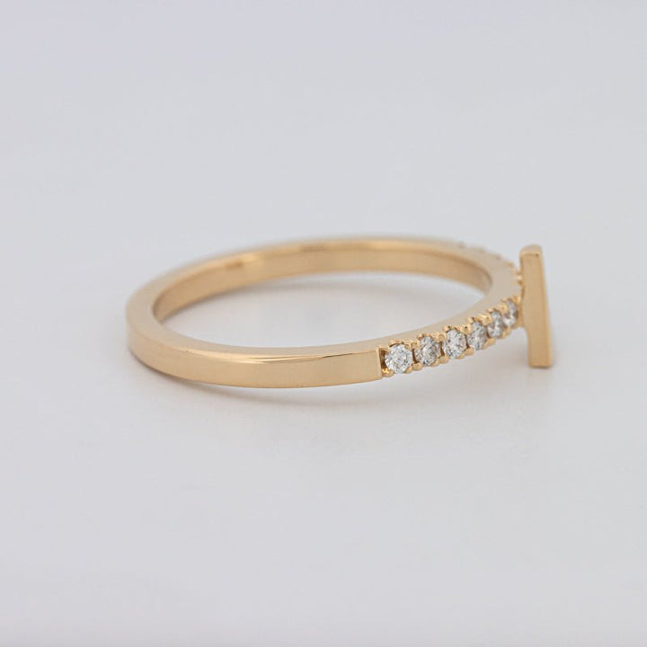 Stackable Initial "L" Diamond Ring - ZIZOV DIAMONDS