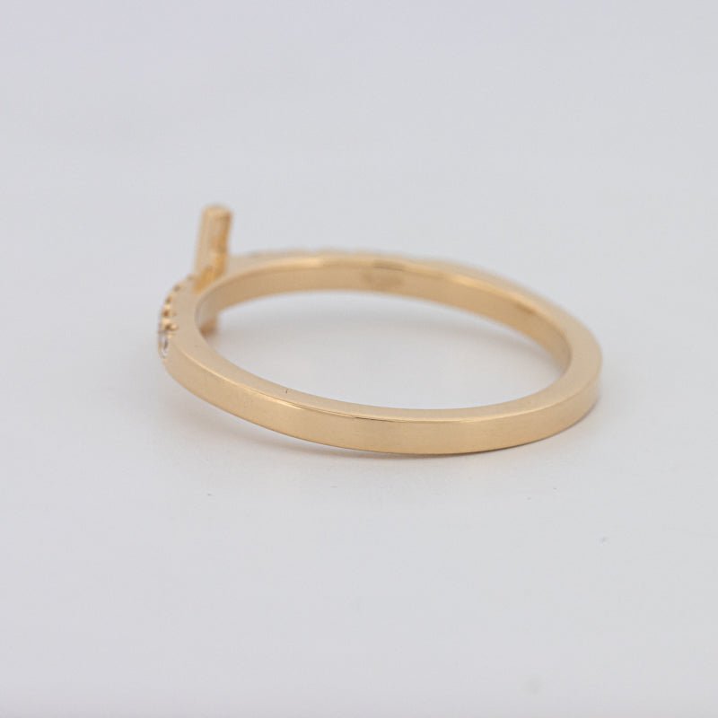 Stackable Initial "L" Diamond Ring - ZIZOV DIAMONDS