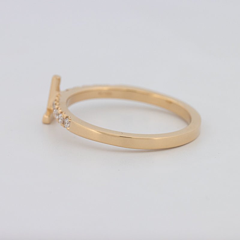 Stackable Initial "L" Diamond Ring - ZIZOV DIAMONDS