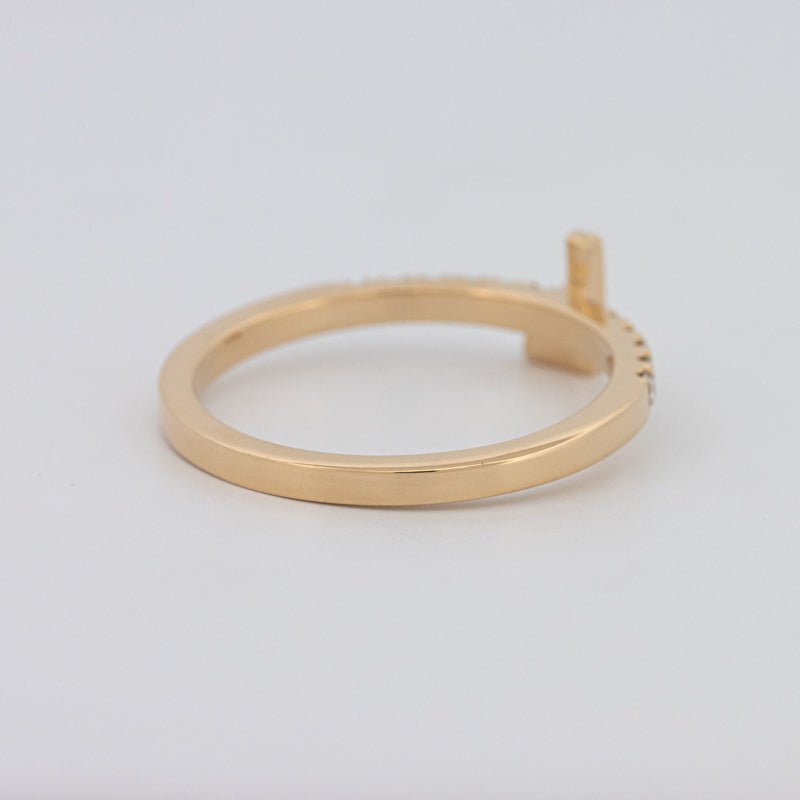 Stackable Initial "L" Diamond Ring - ZIZOV DIAMONDS