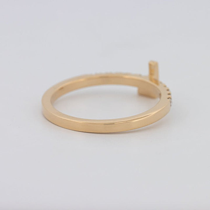 Stackable Initial "L" Diamond Ring - ZIZOV DIAMONDS