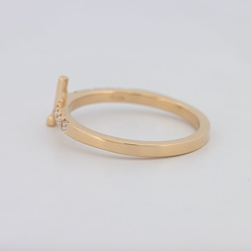 Stackable Initial "L" Diamond Ring - ZIZOV DIAMONDS