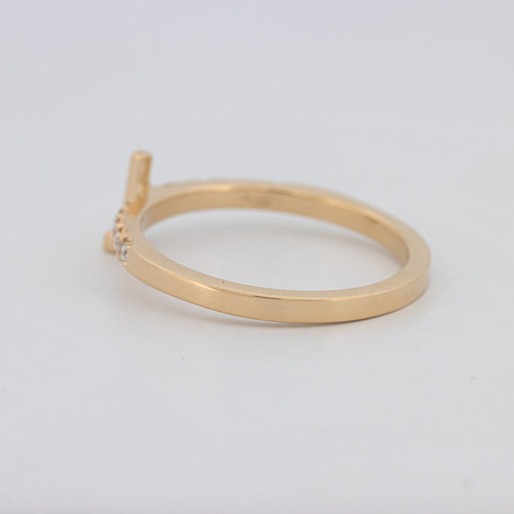 Stackable Initial "L" Diamond Ring - ZIZOV DIAMONDS