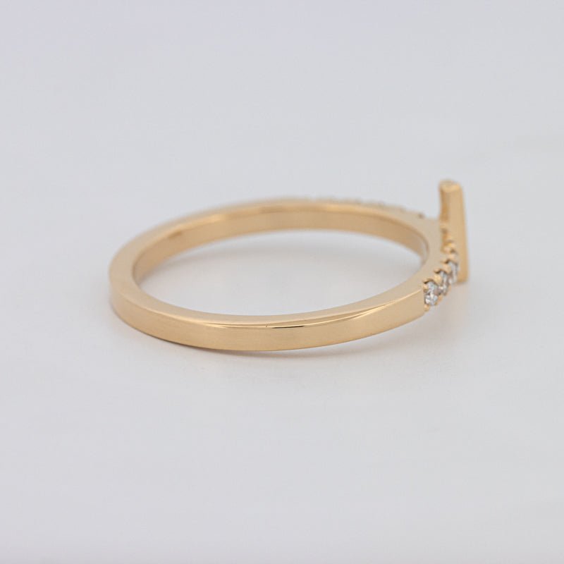 Stackable Initial "L" Diamond Ring - ZIZOV DIAMONDS