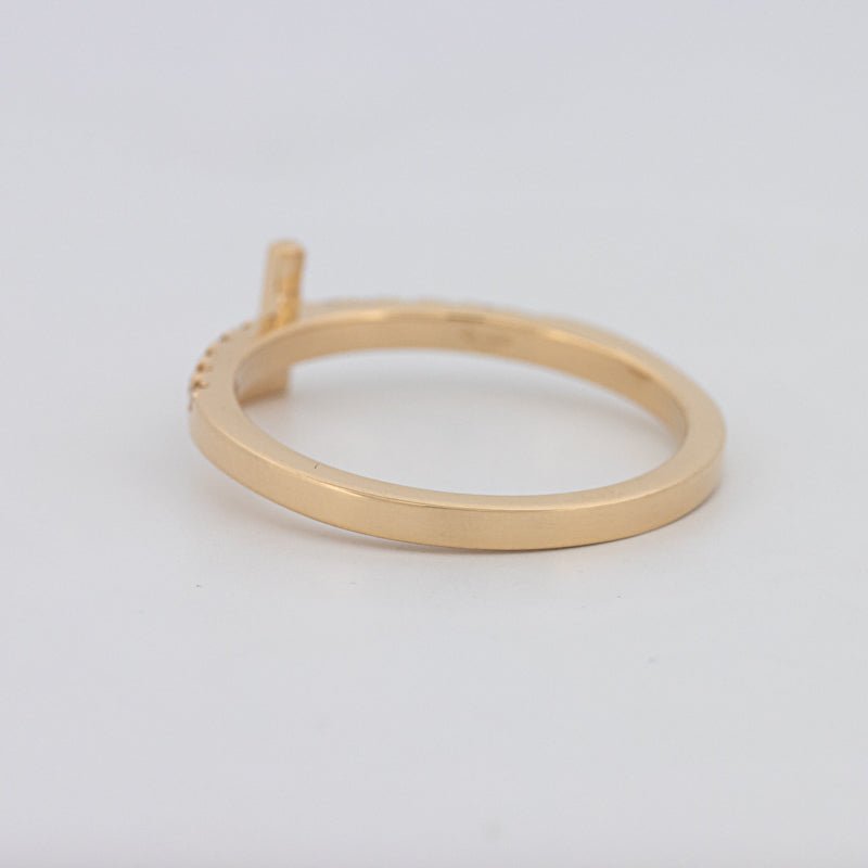 Stackable Initial "L" Diamond Ring - ZIZOV DIAMONDS