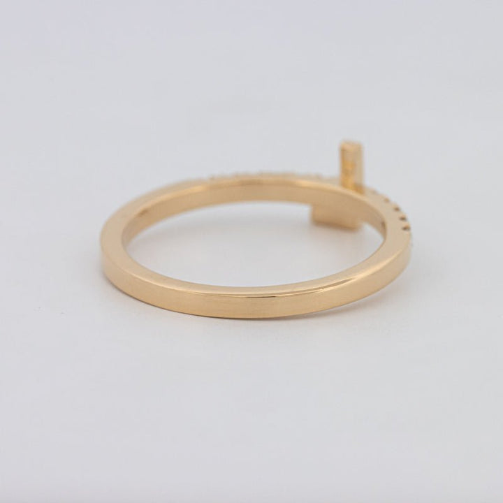 Stackable Initial "L" Diamond Ring - ZIZOV DIAMONDS