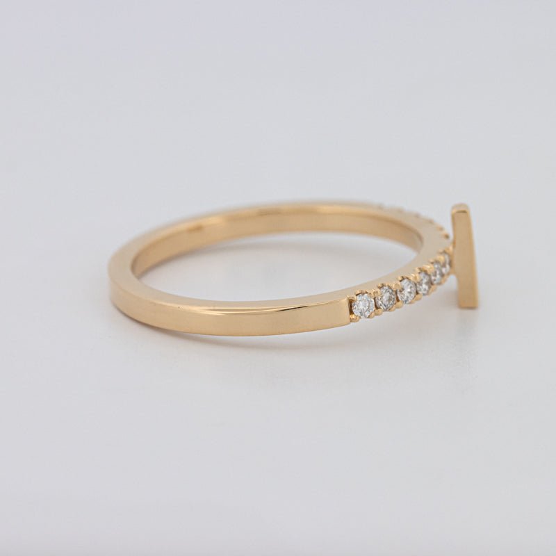 Stackable Initial "L" Diamond Ring - ZIZOV DIAMONDS