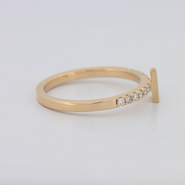 Stackable Initial "L" Diamond Ring - ZIZOV DIAMONDS