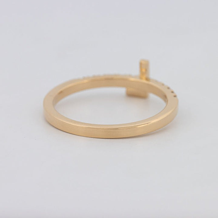 Stackable Initial "L" Diamond Ring - ZIZOV DIAMONDS