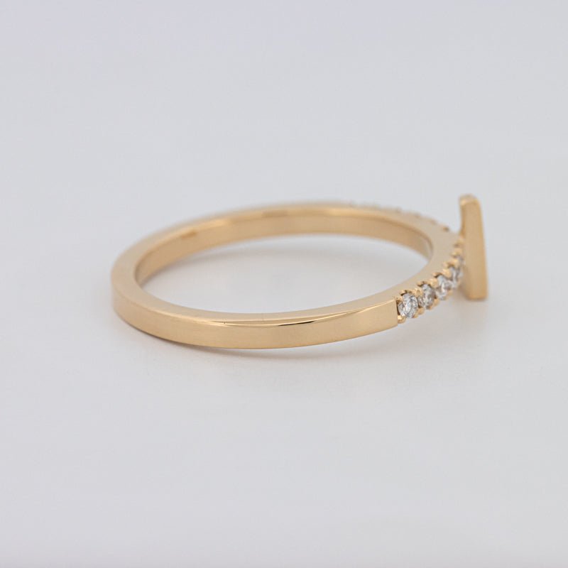 Stackable Initial "L" Diamond Ring - ZIZOV DIAMONDS