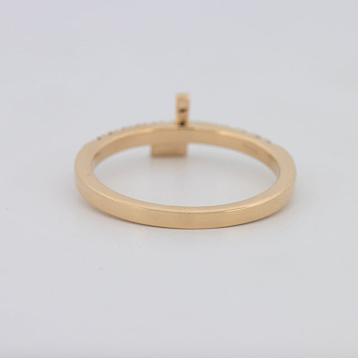 Stackable Initial "L" Diamond Ring - ZIZOV DIAMONDS