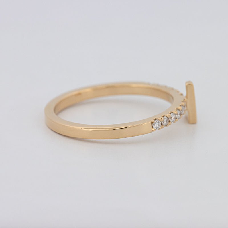 Stackable Initial "L" Diamond Ring - ZIZOV DIAMONDS